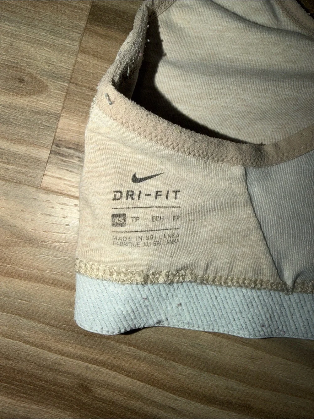 Nike Beige V-Neck Light Support Sports Bralette